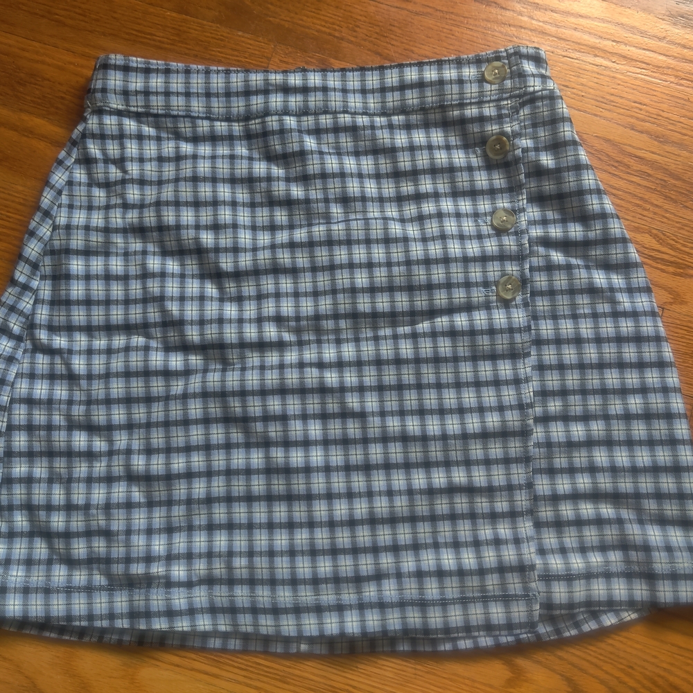 Hollister Blue Plaid Button-Up Women's Skirt